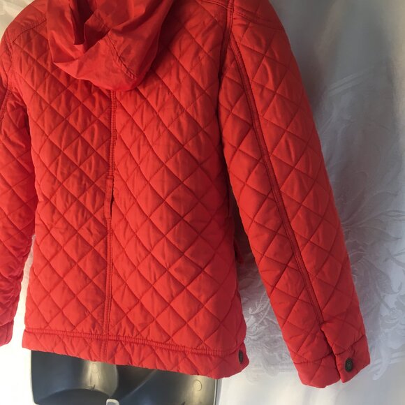 Tommy Hilfiger Jacket Girls 10 /12 Orange Quilted Coat LIght Winter or Spring - Picture 14 of 16